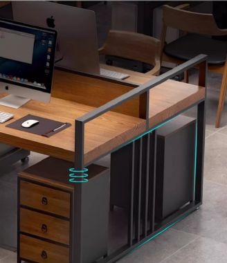 Mẫu bàn làm việc nhân viên có vách ngăn, thiết kế hiện đại-VPN 014