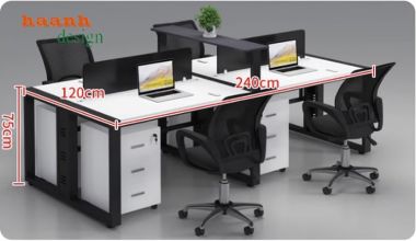 Bàn nhân viên văn phòng chân sắt mặt gỗ công nghiệp VPN 004