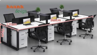Bàn nhân viên văn phòng chân sắt mặt gỗ công nghiệp VPN 004