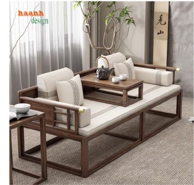Chọn lựa giường la hán gỗ sồi cho phòng ngủ sang trọng-SBT 006