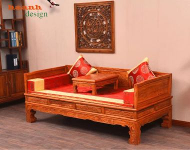 Giường Gỗ La Hán Đẹp Chạm Khắc Tinh Xảo – Giả Cổ Sang Trọng-SBT 015