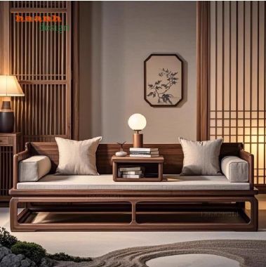 Giường la hán gỗ gụ tự nhiên phong cách Trung Quốc đời Minh-SBT 012