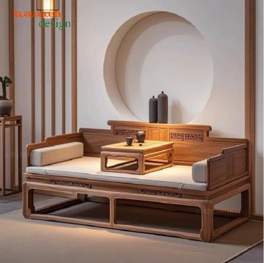 Giường la hán gỗ gụ tự nhiên phong cách Trung Quốc đời Minh-SBT 012