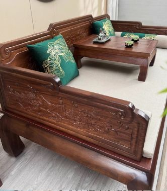 Giường La Hán gỗ ba thành – Tinh hoa nội thất cổ điển Á Đông-SBT 011
