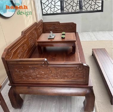 Giường La Hán gỗ ba thành – Tinh hoa nội thất cổ điển Á Đông-SBT 011