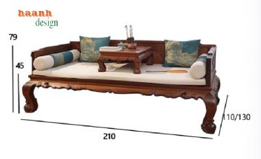 Giường La Hán gỗ ba thành – Tinh hoa nội thất cổ điển Á Đông-SBT 011