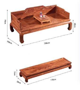 Giường ngủ ba thành gỗ hương – Vẻ đẹp truyền thống-SBT 010