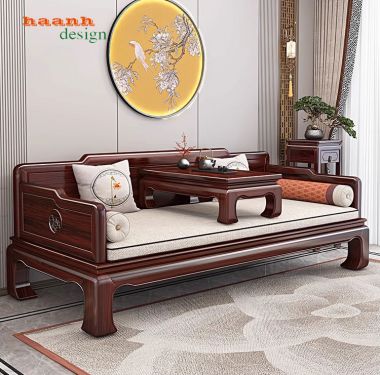 Giường la hán gỗ tự nhiên chất lượng phong cách Á Đông SBT 003