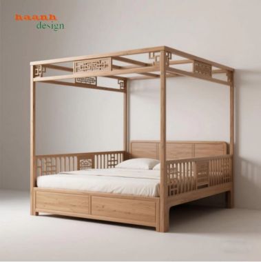 Giường ngủ gỗ đời Tống đẹp chuẩn phong cách Á Đông-SBT 014