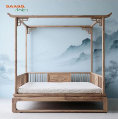 Giường ngủ gỗ đời Tống đẹp chuẩn phong cách Á Đông-SBT 014