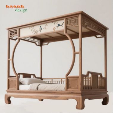 Giường ngủ gỗ đời Tống đẹp chuẩn phong cách Á Đông-SBT 014