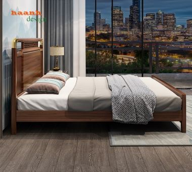 Mẫu giường ngủ phong cách á đông đẹp cá tính GNH 002
