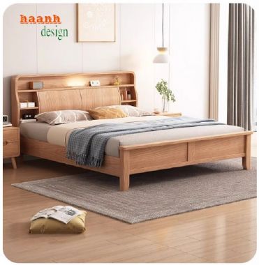 Giường ngủ gỗ sồi và xu hướng thiết kế nội thất hiện đại-DNH 008