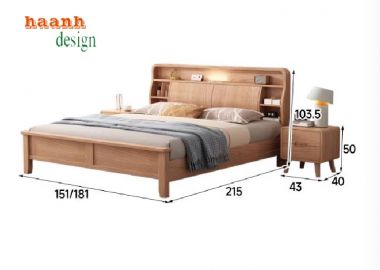 Giường ngủ gỗ sồi và xu hướng thiết kế nội thất hiện đại-DNH 008