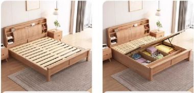 Giường ngủ gỗ sồi và xu hướng thiết kế nội thất hiện đại-DNH 008