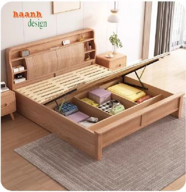 Giường ngủ gỗ sồi và xu hướng thiết kế nội thất hiện đại-DNH 008