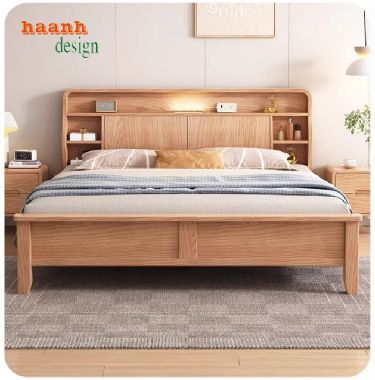 Giường ngủ gỗ sồi và xu hướng thiết kế nội thất hiện đại-DNH 008