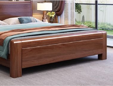 Mẫu giường gỗ tự nhiên đẹp, hiện đại và đẳng cấp nhất 2025-DHN 012