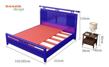 Giường ngủ gỗ tự nhiên hiện đại GNH 003