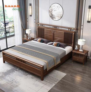 Giường ngủ gỗ tự nhiên hiện đại GNH 003