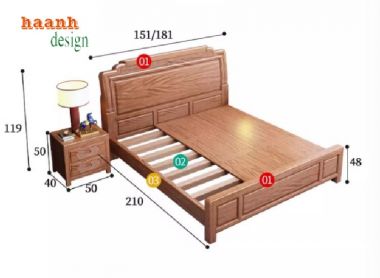 Giường Ngủ Gỗ Hiện Đại – Đẳng Cấp Từ Gỗ Hương Tự Nhiên-DHN 009