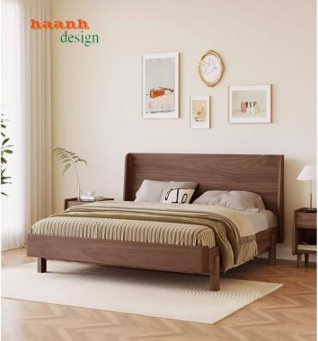 Giường ngủ gỗ óc chó tự nhiên sản phẩm cho gia đình GNH 004