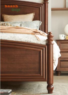 Top mẫu giường ngủ gỗ sồi tự nhiên được ưa chuộng nhất-DHN 010