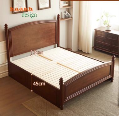 Top mẫu giường ngủ gỗ sồi tự nhiên được ưa chuộng nhất-DHN 010