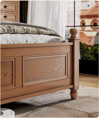 Mẫu giường ngủ đẹp gỗ sồi – Xu hướng phòng ngủ hiện đại-DHN 014