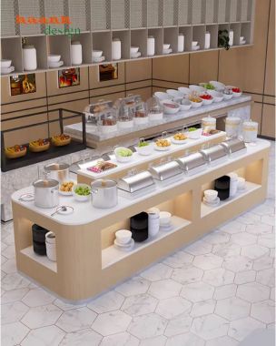 Bàn buffet gỗ công nghiệp cao cấp đẹp cho nhà hàng khách sạn-BFF 007