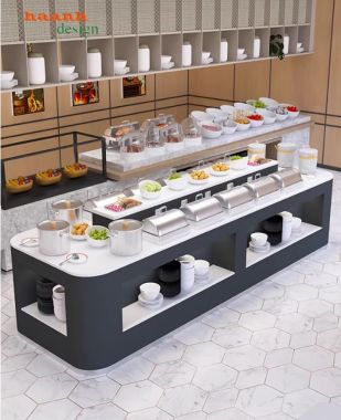 Bàn buffet gỗ công nghiệp cao cấp đẹp cho nhà hàng khách sạn-BFF 007