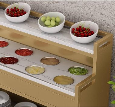 Kệ đựng gia vị nhà hàng gỗ Melamine – Tiện ích, chuyên nghiệp-BFF 005