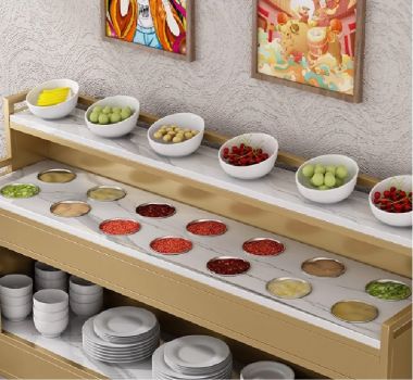 Kệ đựng gia vị nhà hàng gỗ Melamine – Tiện ích, chuyên nghiệp-BFF 005