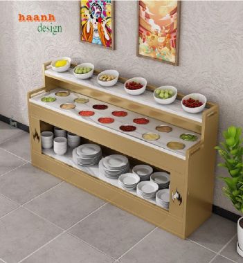 Kệ đựng gia vị nhà hàng gỗ Melamine – Tiện ích, chuyên nghiệp-BFF 005