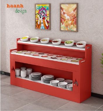Kệ đựng gia vị nhà hàng gỗ Melamine – Tiện ích, chuyên nghiệp-BFF 005