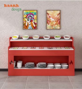 Kệ đựng gia vị nhà hàng gỗ Melamine – Tiện ích, chuyên nghiệp-BFF 005