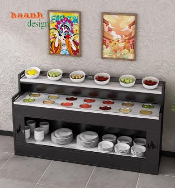 Kệ đựng gia vị nhà hàng gỗ Melamine – Tiện ích, chuyên nghiệp-BFF 005