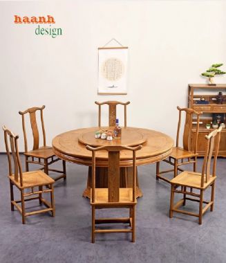 Tìm hiểu ưu điểm của bàn ghế ăn gỗ đời minh-BGG 004
