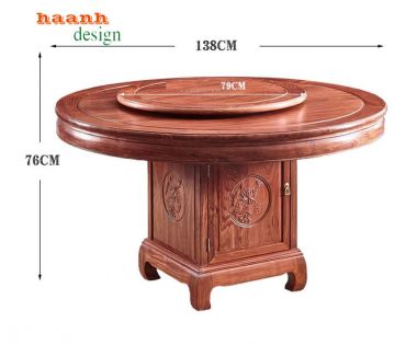 Bàn ghế ăn gỗ tự nhiên giả cổ phong cách á đông BGG 001