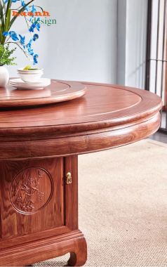 Bàn ghế ăn gỗ tự nhiên giả cổ phong cách á đông BGG 001