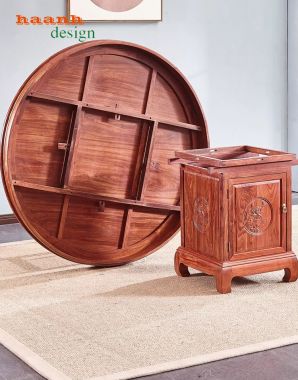 Bàn ghế ăn gỗ tự nhiên giả cổ phong cách á đông BGG 001