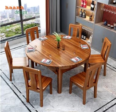 Thiết kế thông minh cho bàn ghế ăn gỗ hiện đại-BGA 006