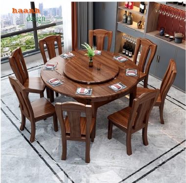Thiết kế thông minh cho bàn ghế ăn gỗ hiện đại-BGA 006