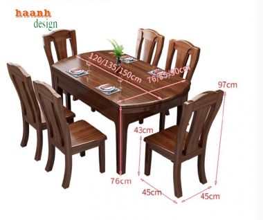 Thiết kế thông minh cho bàn ghế ăn gỗ hiện đại-BGA 006