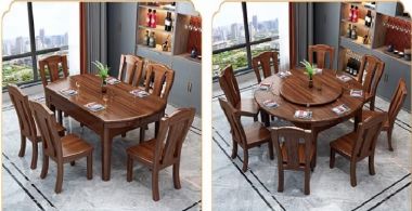 Thiết kế thông minh cho bàn ghế ăn gỗ hiện đại-BGA 006