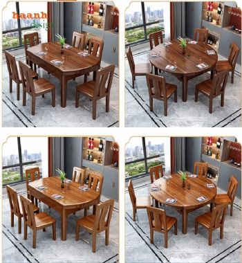 Thiết kế thông minh cho bàn ghế ăn gỗ hiện đại-BGA 006