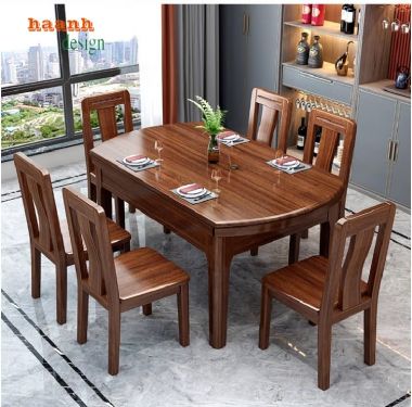 Thiết kế thông minh cho bàn ghế ăn gỗ hiện đại-BGA 006