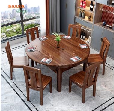 Thiết kế thông minh cho bàn ghế ăn gỗ hiện đại-BGA 006