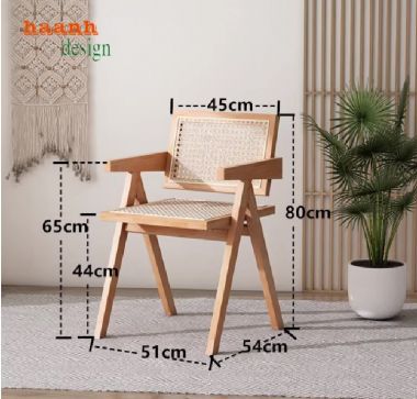 Bàn ghế phòng bếp gỗ sồi phối mây – Mộc mạc và tinh tế-BGA 011