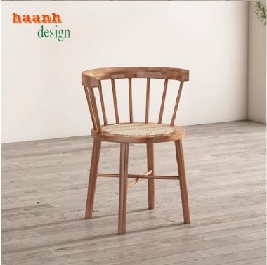 Bàn ghế ăn gỗ sồi tự nhiên kết hợp mây thủ công-BGA 012